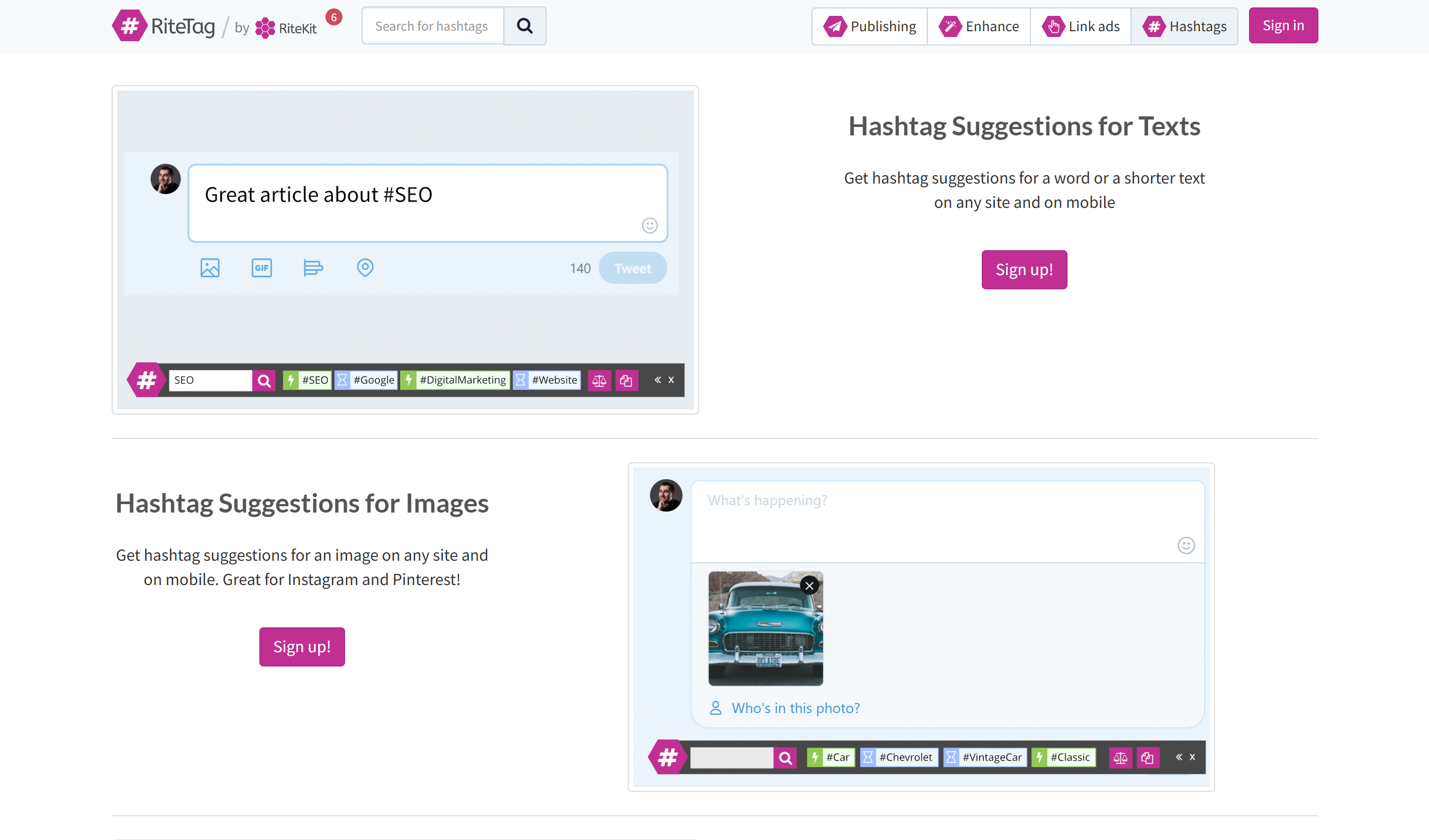 TikTok hashtag-analysetool: RiteTag