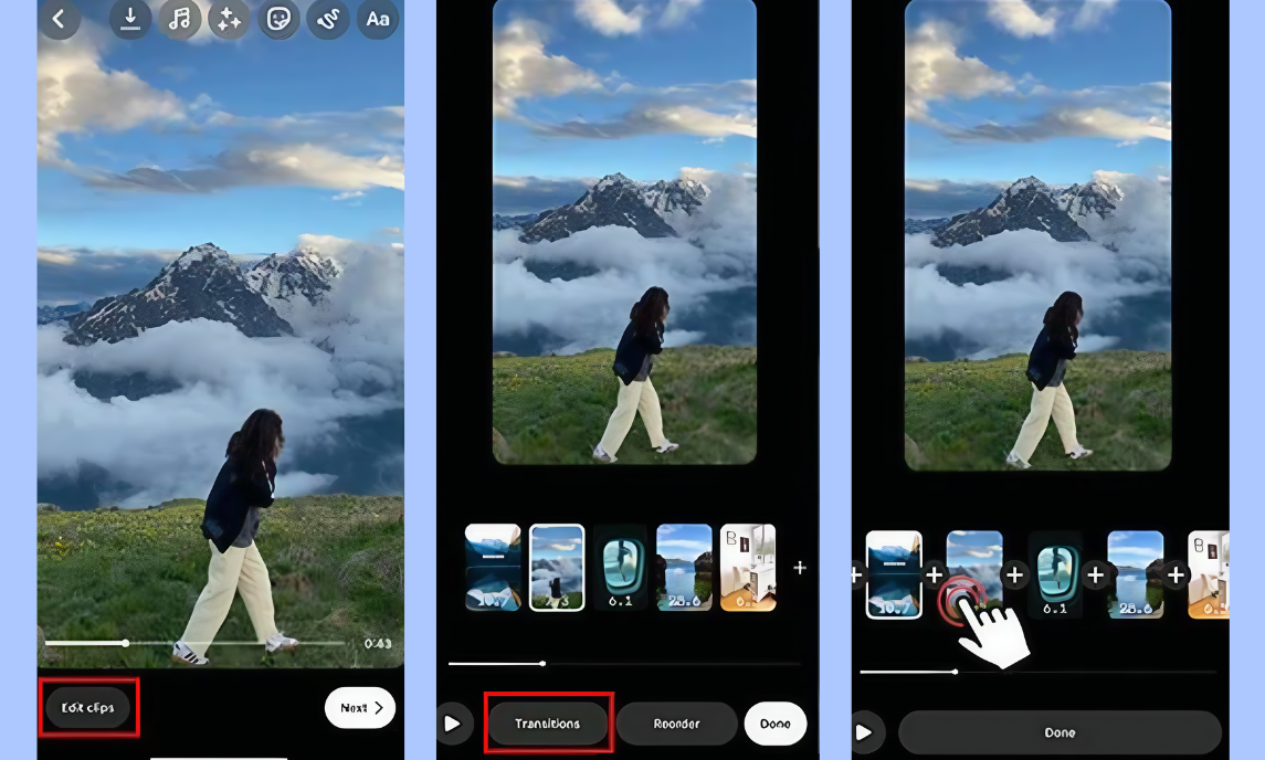 Tillämpa övergångseffekter