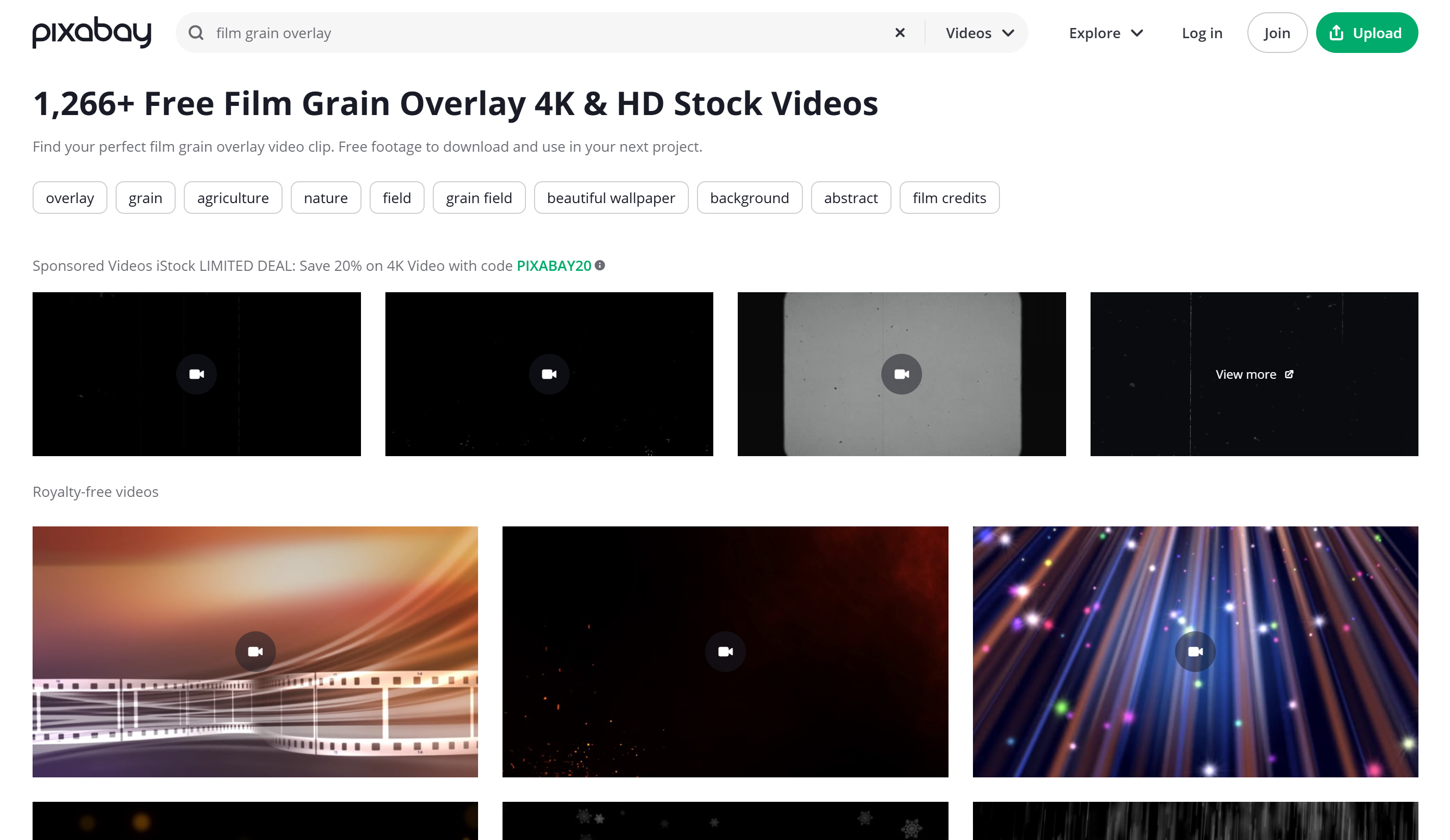 5 best websites to download grain overlay: Pixabay