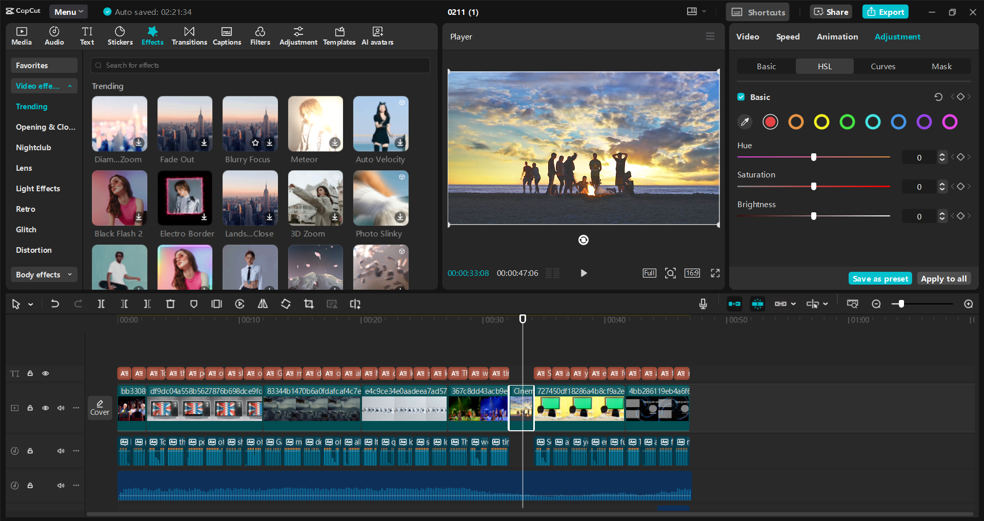 Интерфейс настольного видеоредактора CapCut - удобный способ создания видео из скриптов