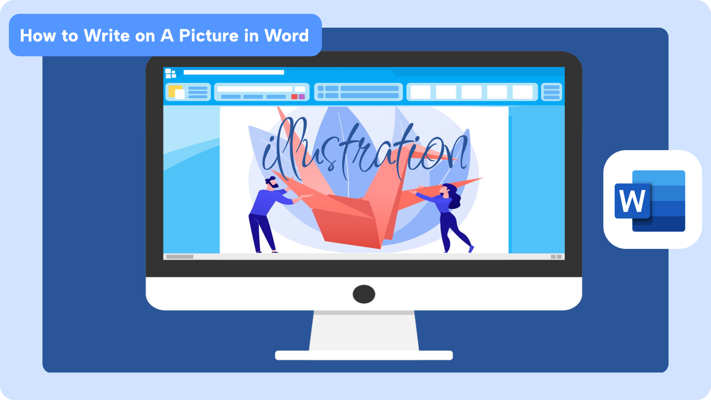 how to write text on image in word