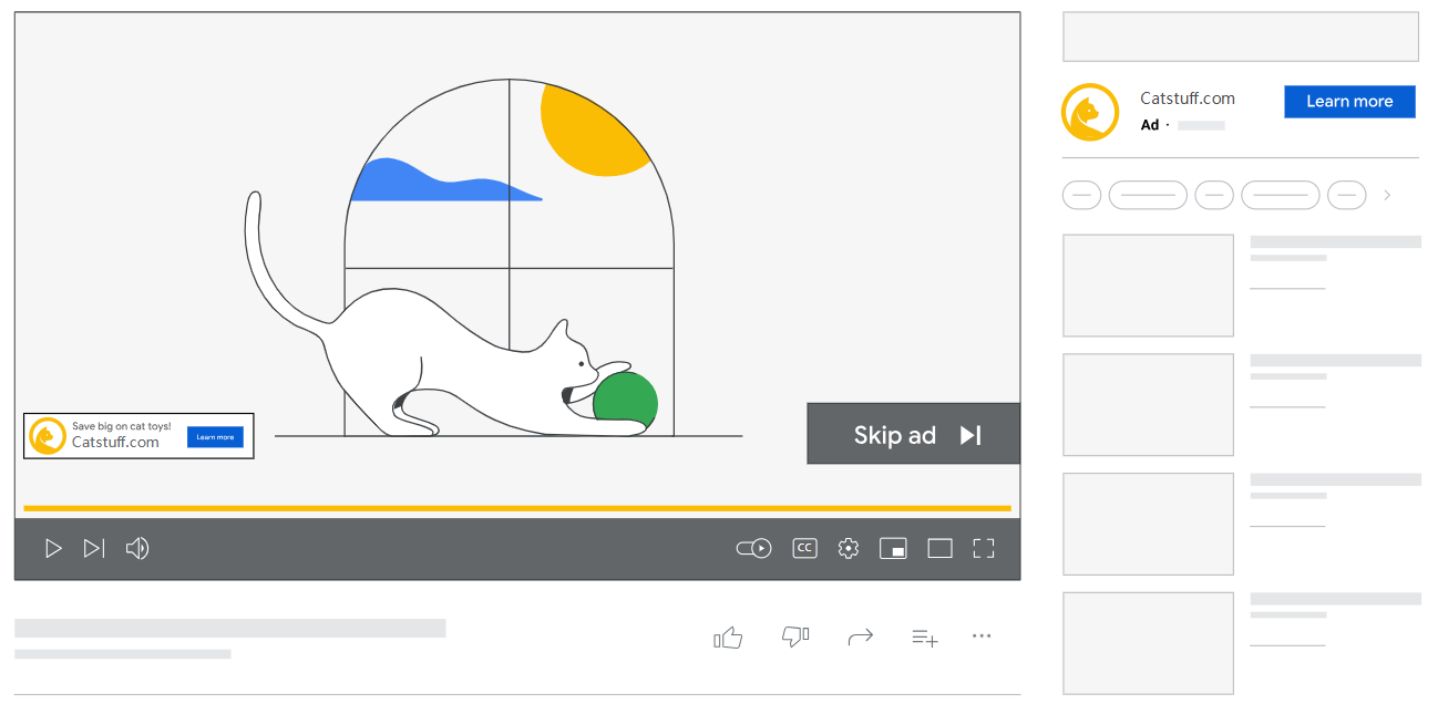 Types of YouTube in-stream video ads-Skippable in-stream ads