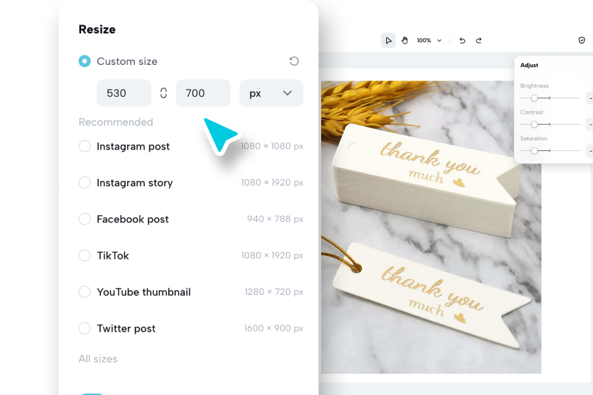 Ajuste las dimensiones