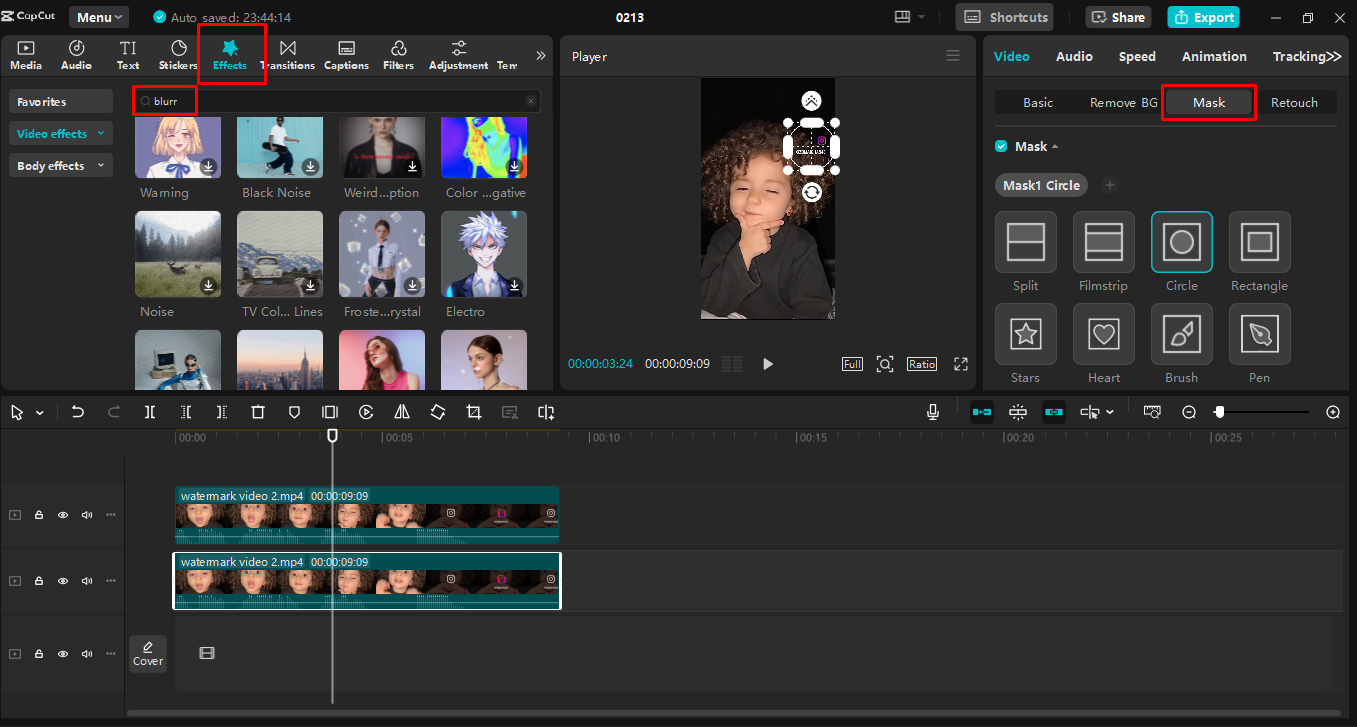 Sovrapponendo il video per rimuovere la filigrana nell' CapCut editor video desktop