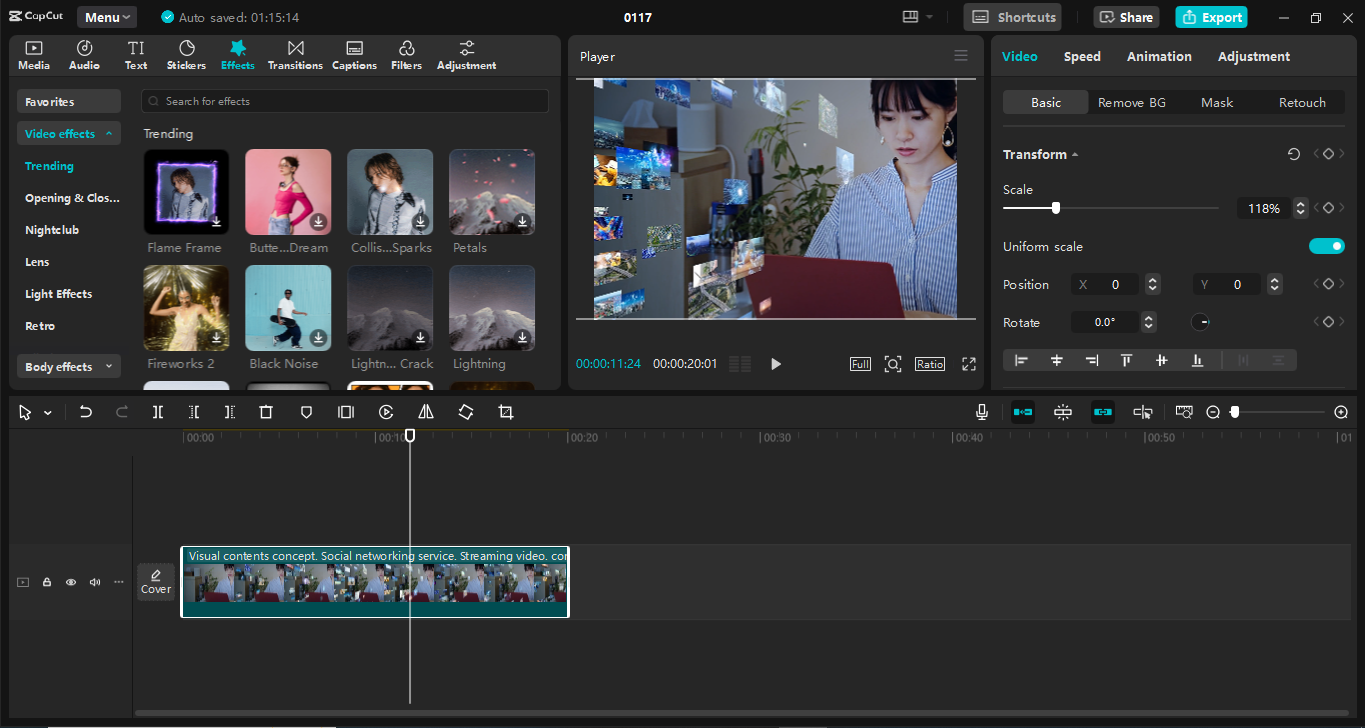 Interface of CapCut desktop video editor - the best tool to edit videos for Twitch
