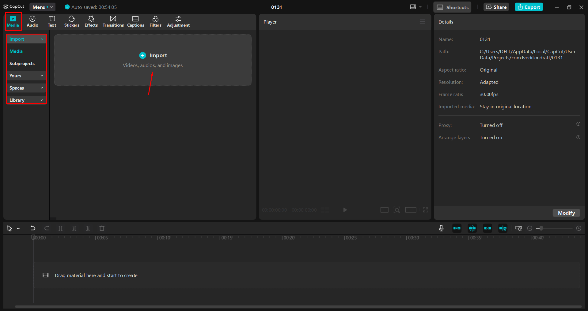 Αποστολή βίντεο στον επεξεργαστή βίντεο επιφάνειας εργασίας CapCut