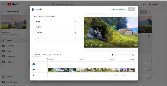 ALT Text: Setting up the YouTube short link using the card feature