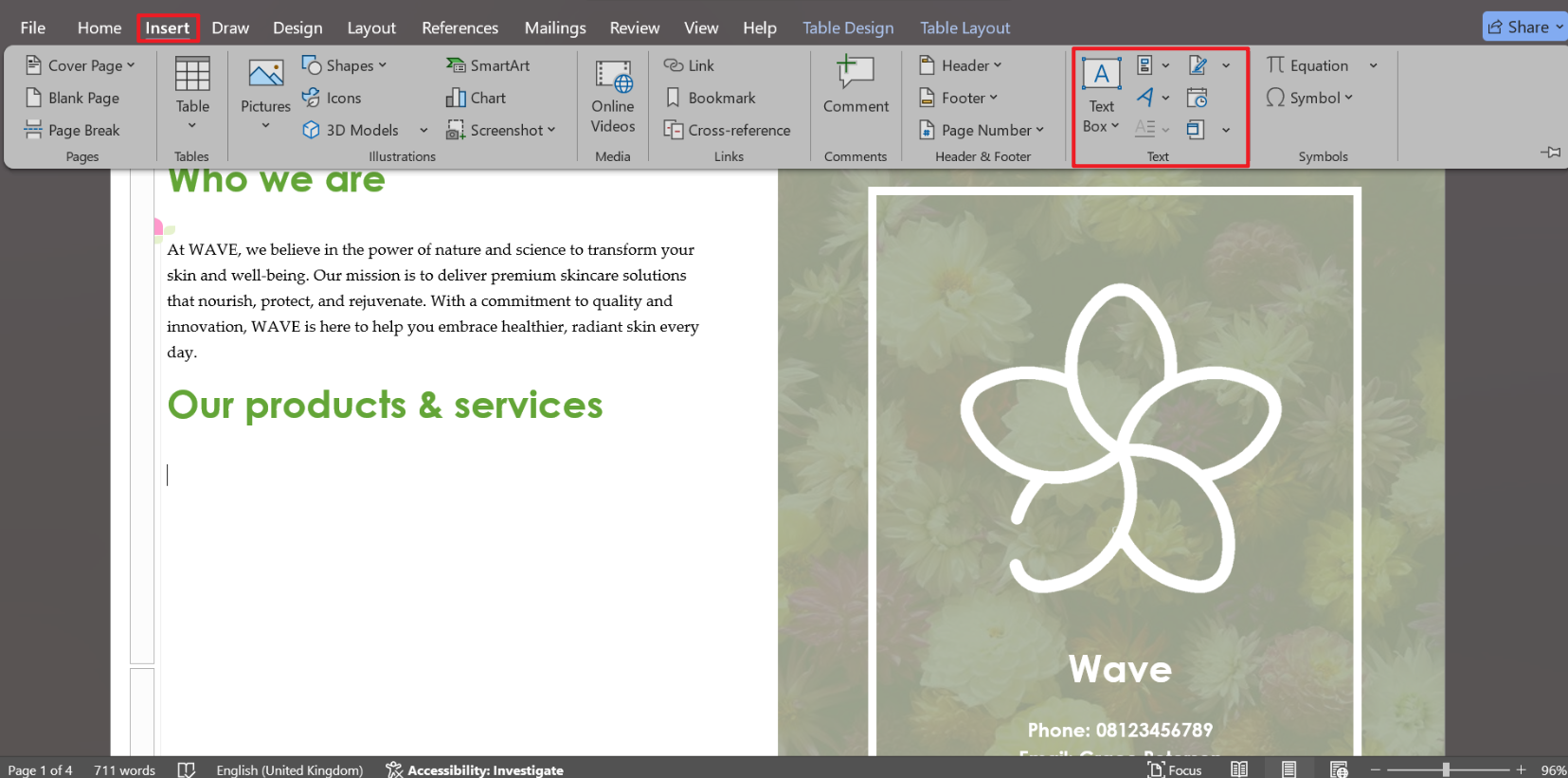 how do i create a pamphlet in word