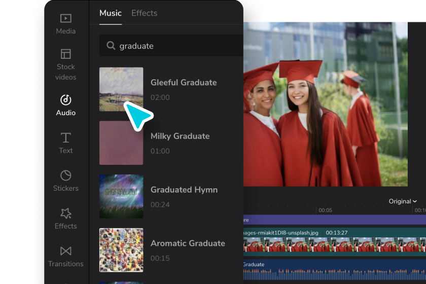 Προσθέστε μουσική και φίλτρο