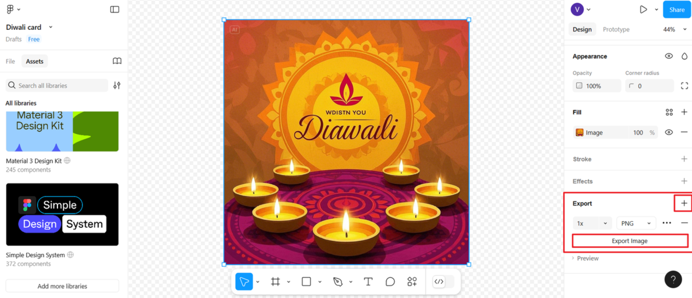 Creazione di biglietti d'auguri Diwali