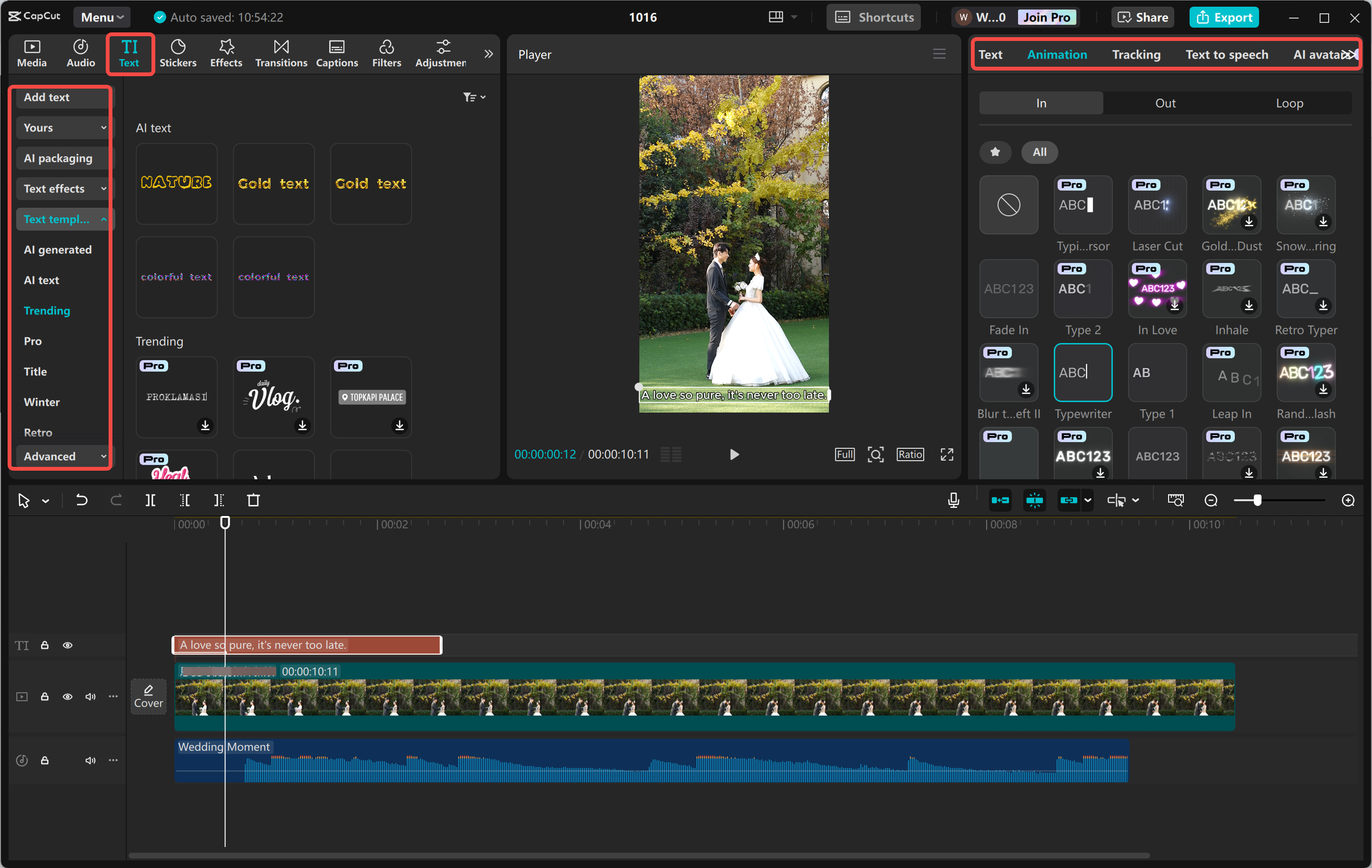 Editing the video using various tools in the CapCut desktop video editor