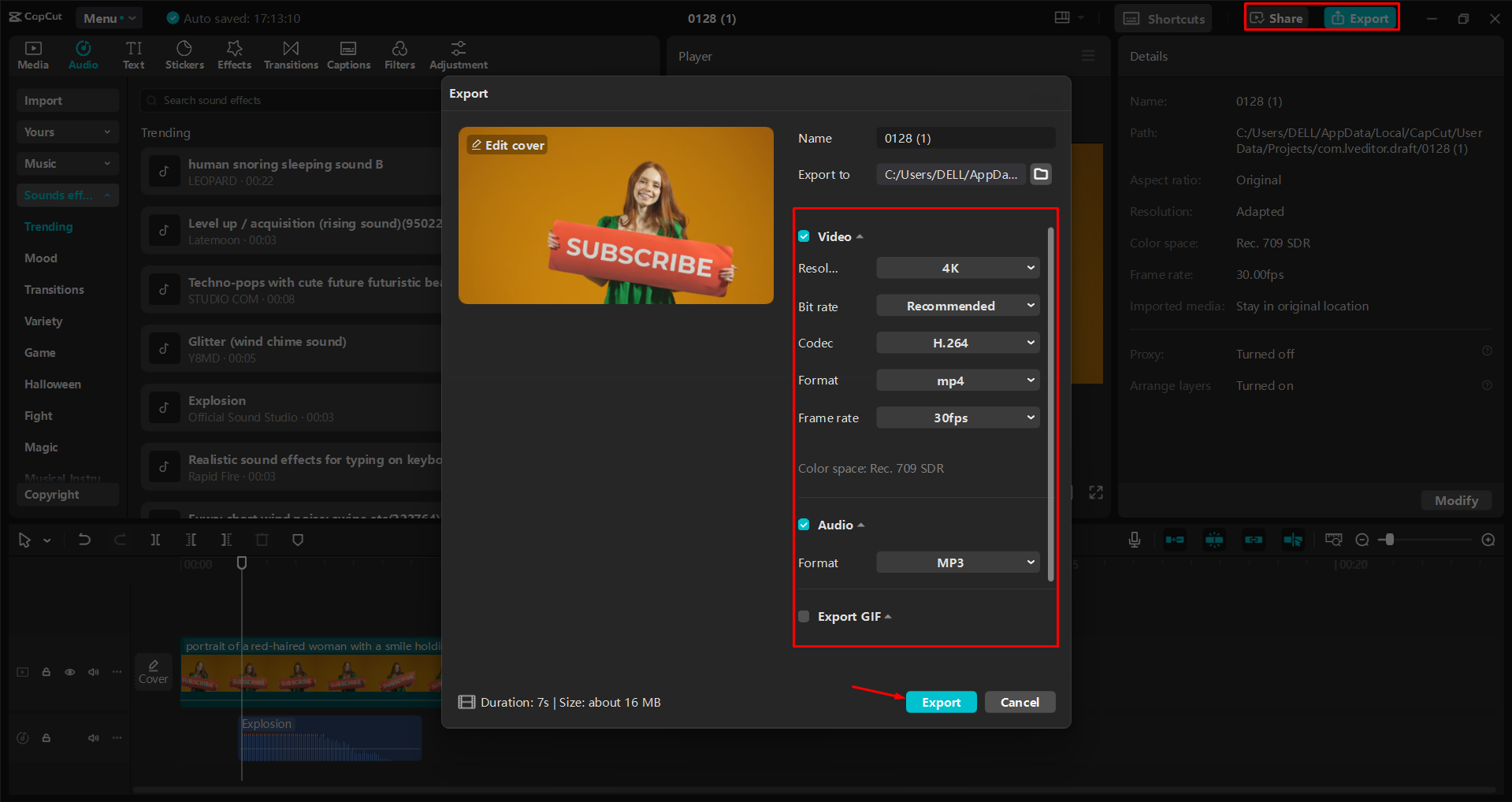 Mengekspor video dari editor video desktop CapCut