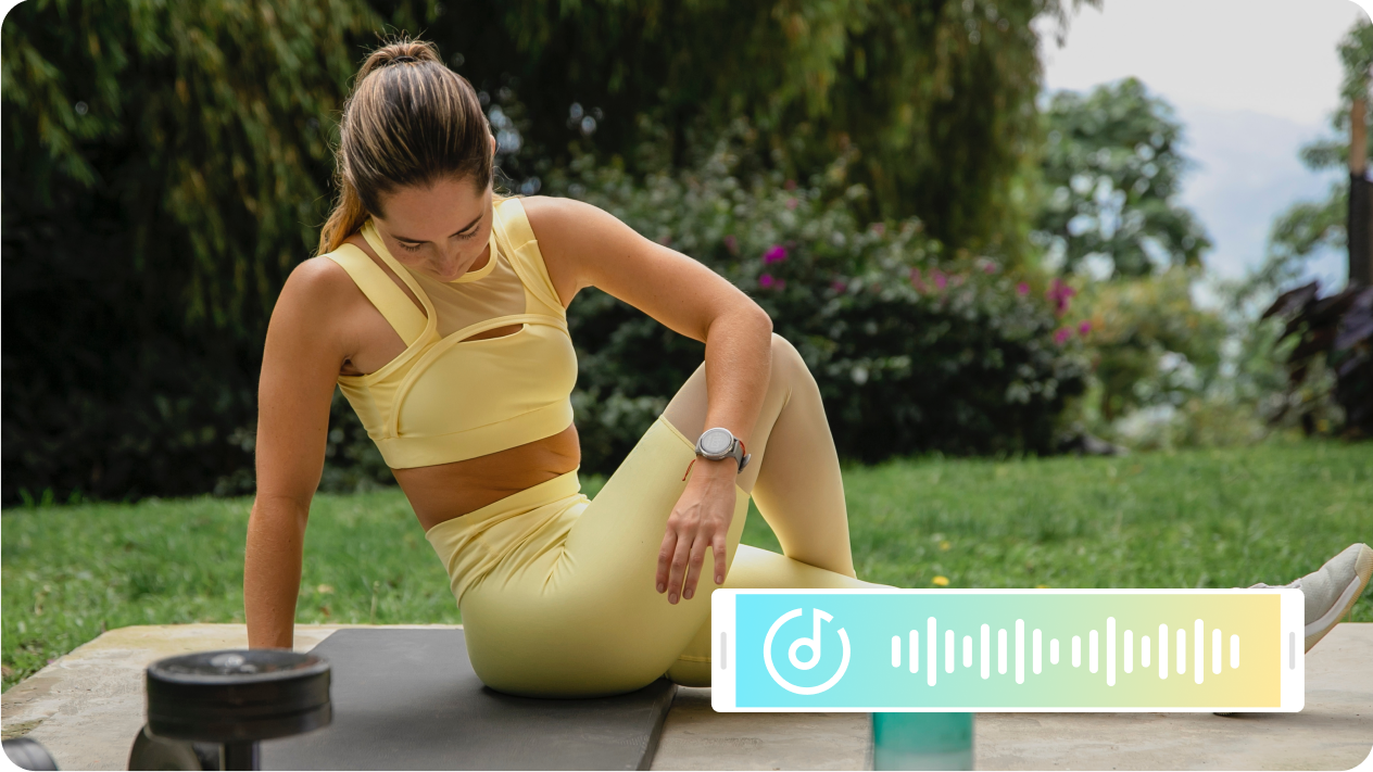 Incorporate a suitable music track from the library or upload audio