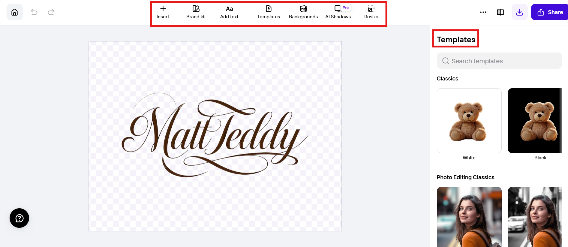 Criar assinatura no fundo transparente