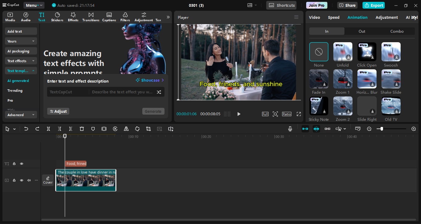 Interface of the CapCut desktop video editor - the best tool for adding handwritten text to videos