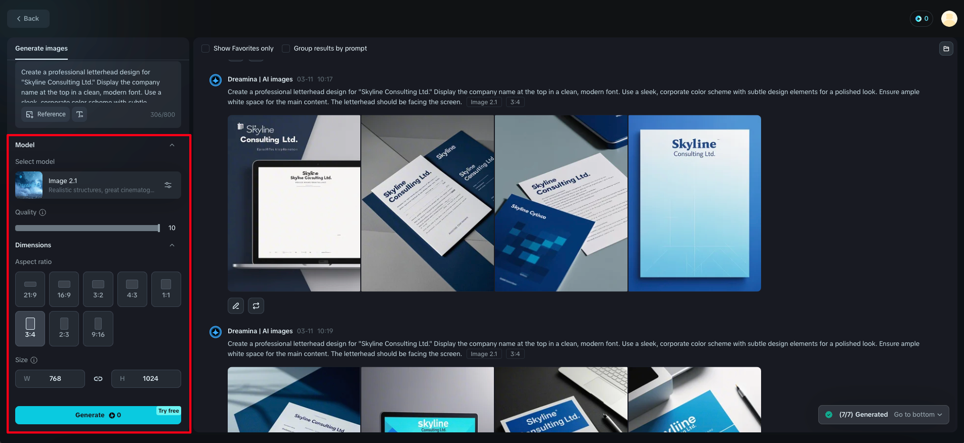 create logo for letterhead