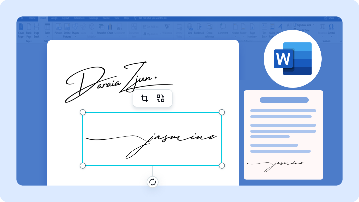 cum se face semnătura digitală în cuvânt