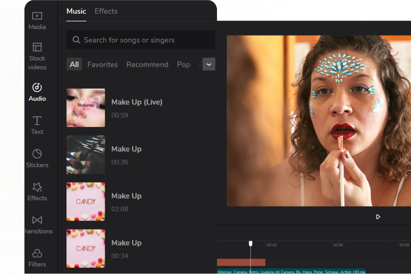 Aggiungi musica ed effetti