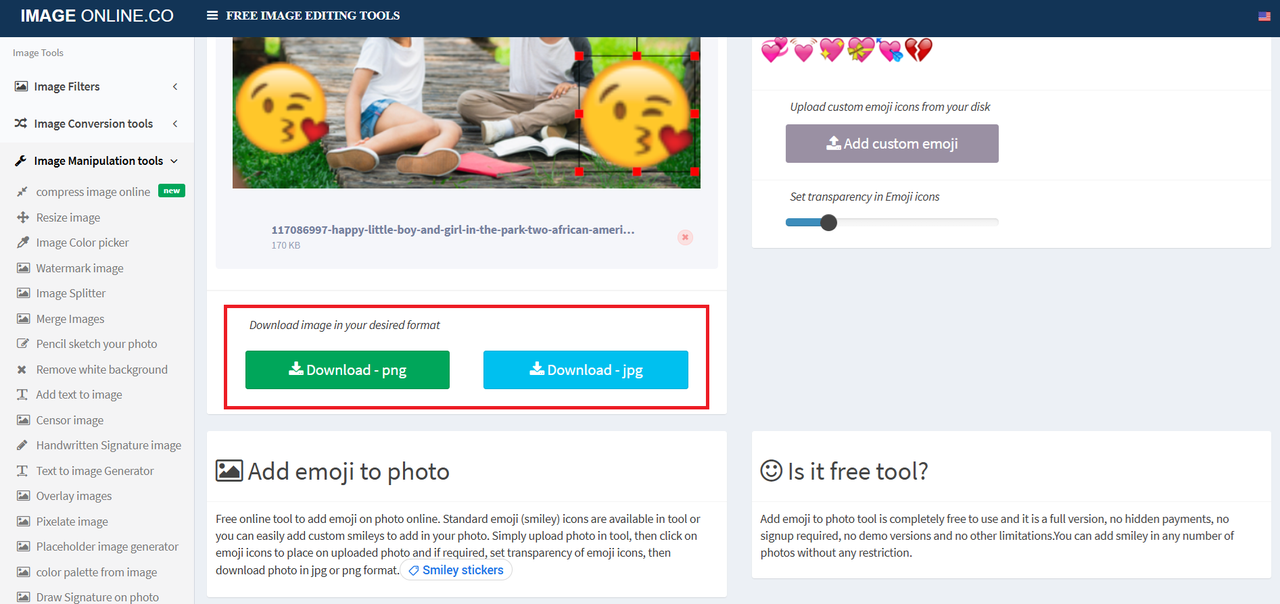 編集した写真をダウンロード