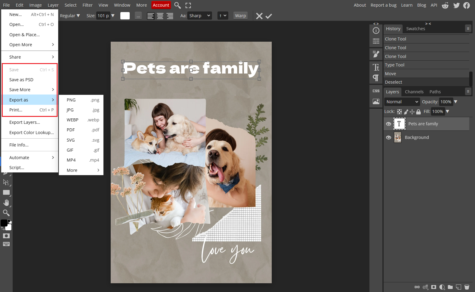 Save your edited image