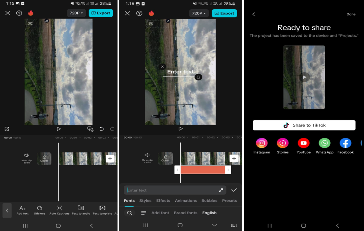 Image montrant comment créer des vidéos explicatives animées dans l'application mobile CapCut