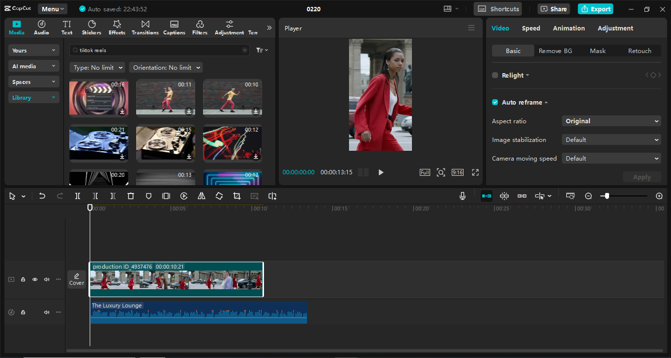 A CapCut asztali videószerkesztő felülete - a legjobb eszköz a TikTok videók létrehozásához