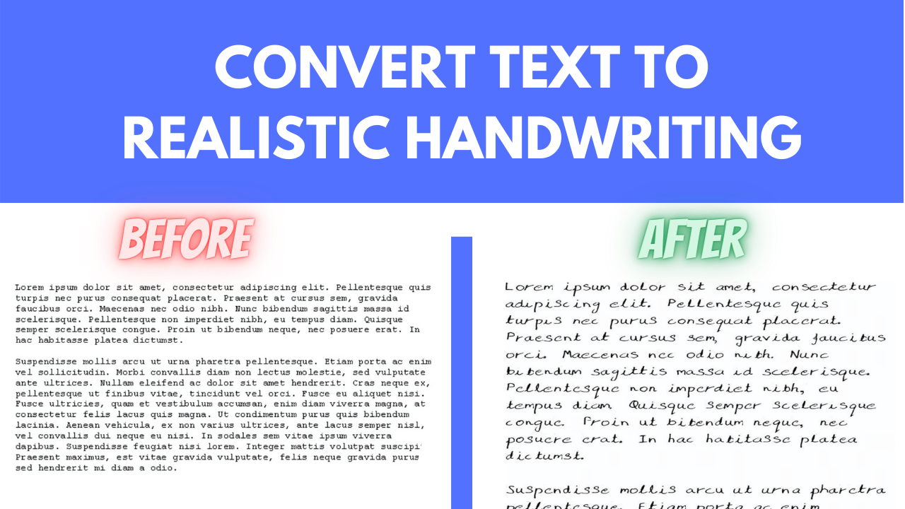 Image showing an example of text to handwriting converter