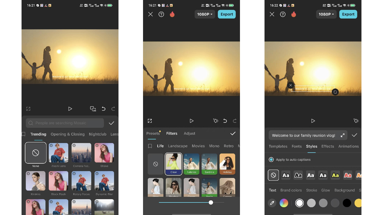 Edit the video with advanced features