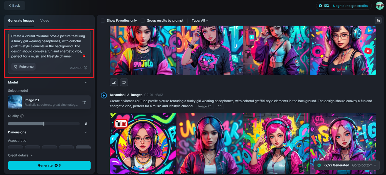 Anote o prompt para a foto do perfil do YouTube