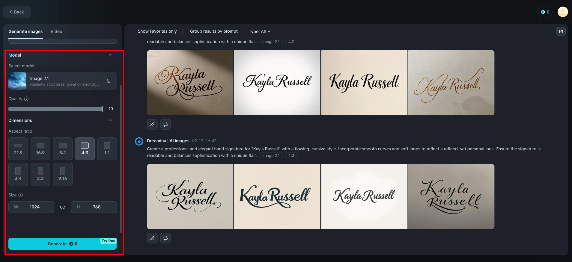 podpis z wolnej ręki