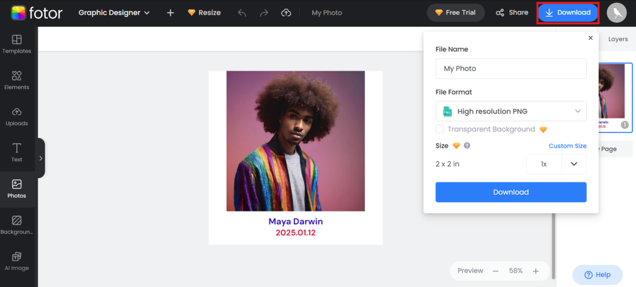 Download Photo add name and text