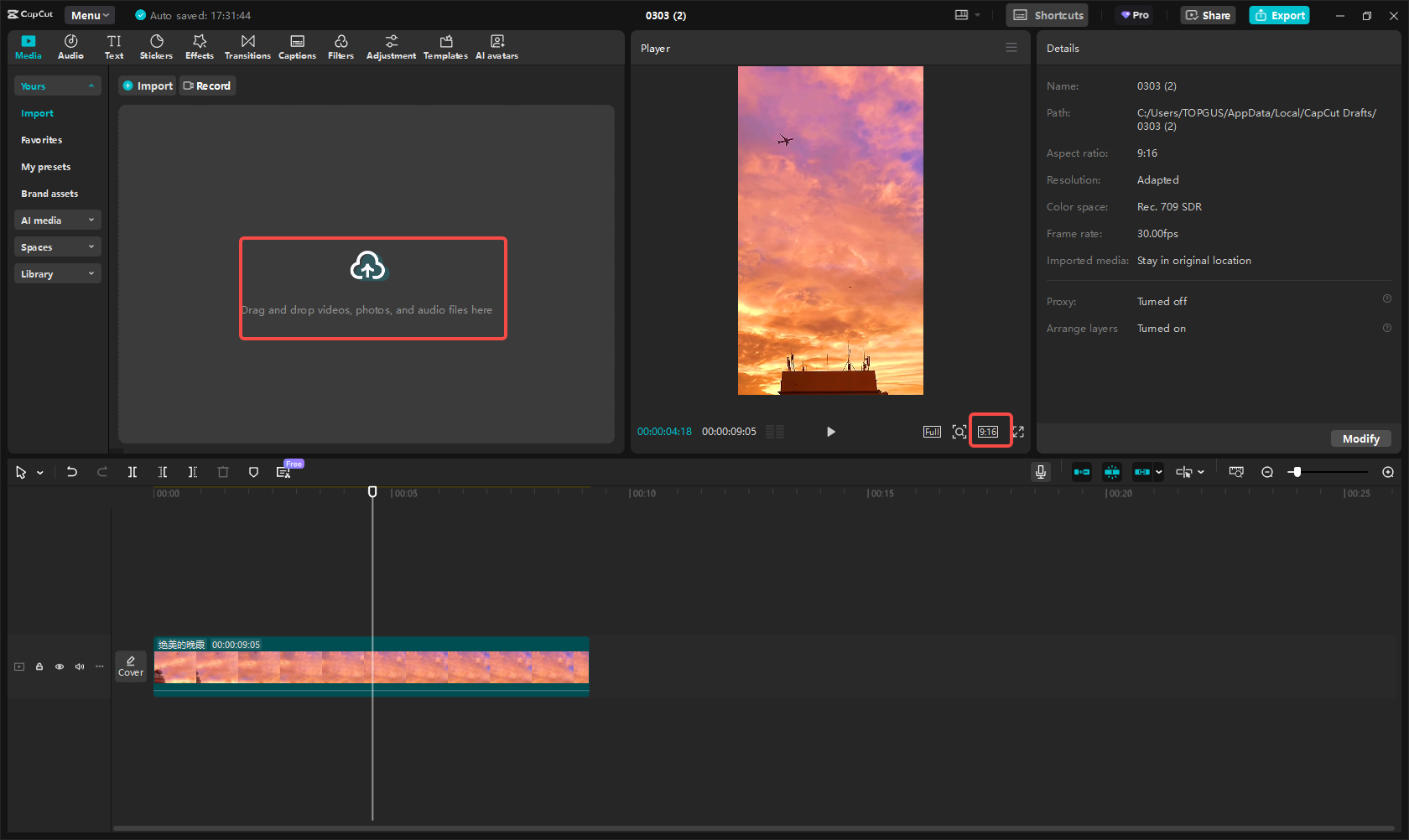 Nahrávání videa do CapCut