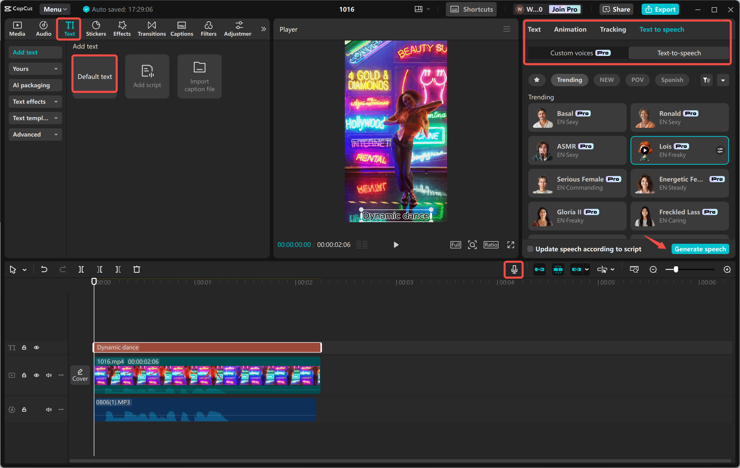 Adding voiceovers to videos in the CapCut desktop video editor