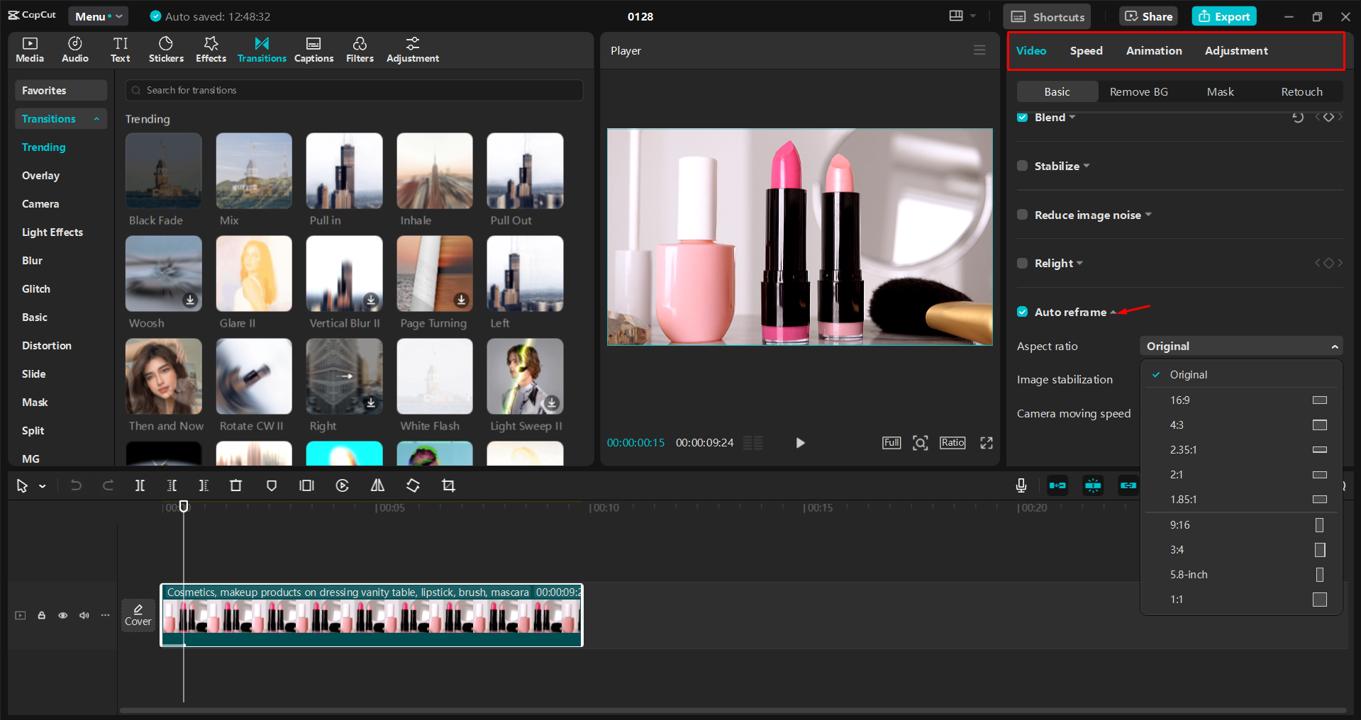 在CapCut桌面視訊編輯器中增強視訊廣告