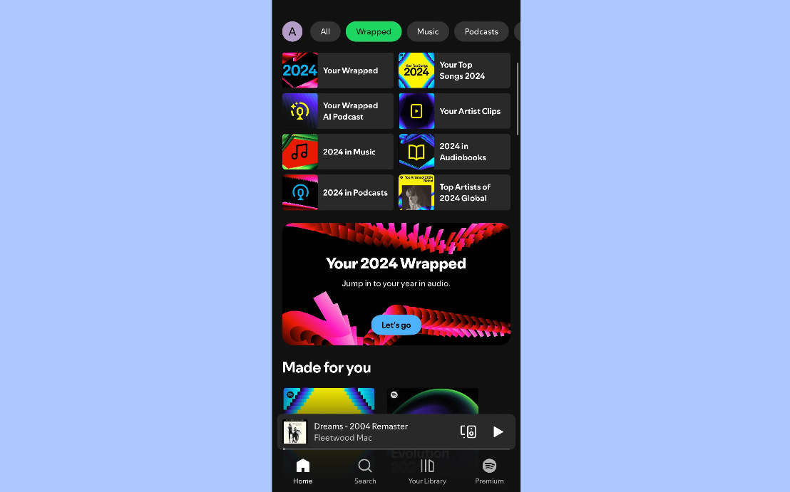 Spotify Wrapped on mobile