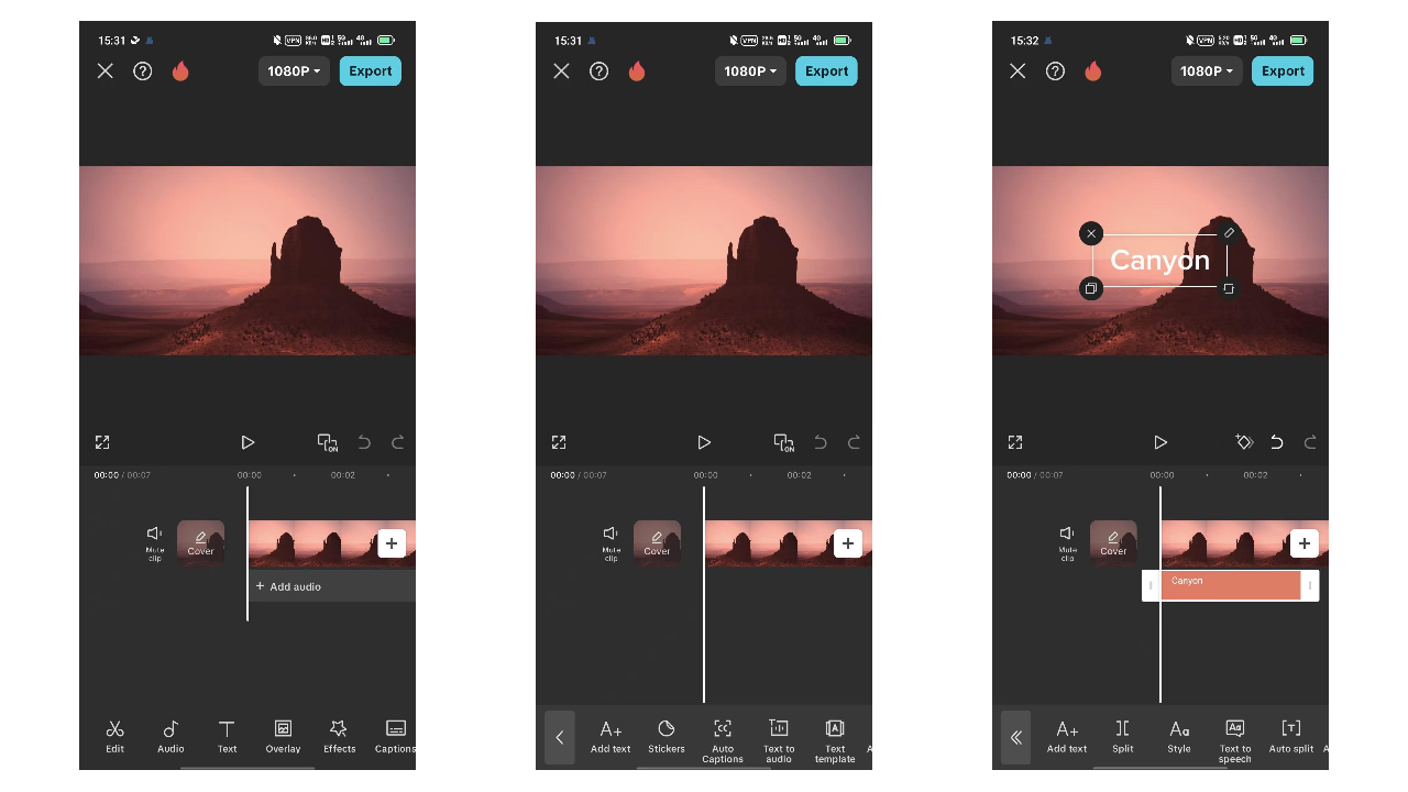 Import video & add text
