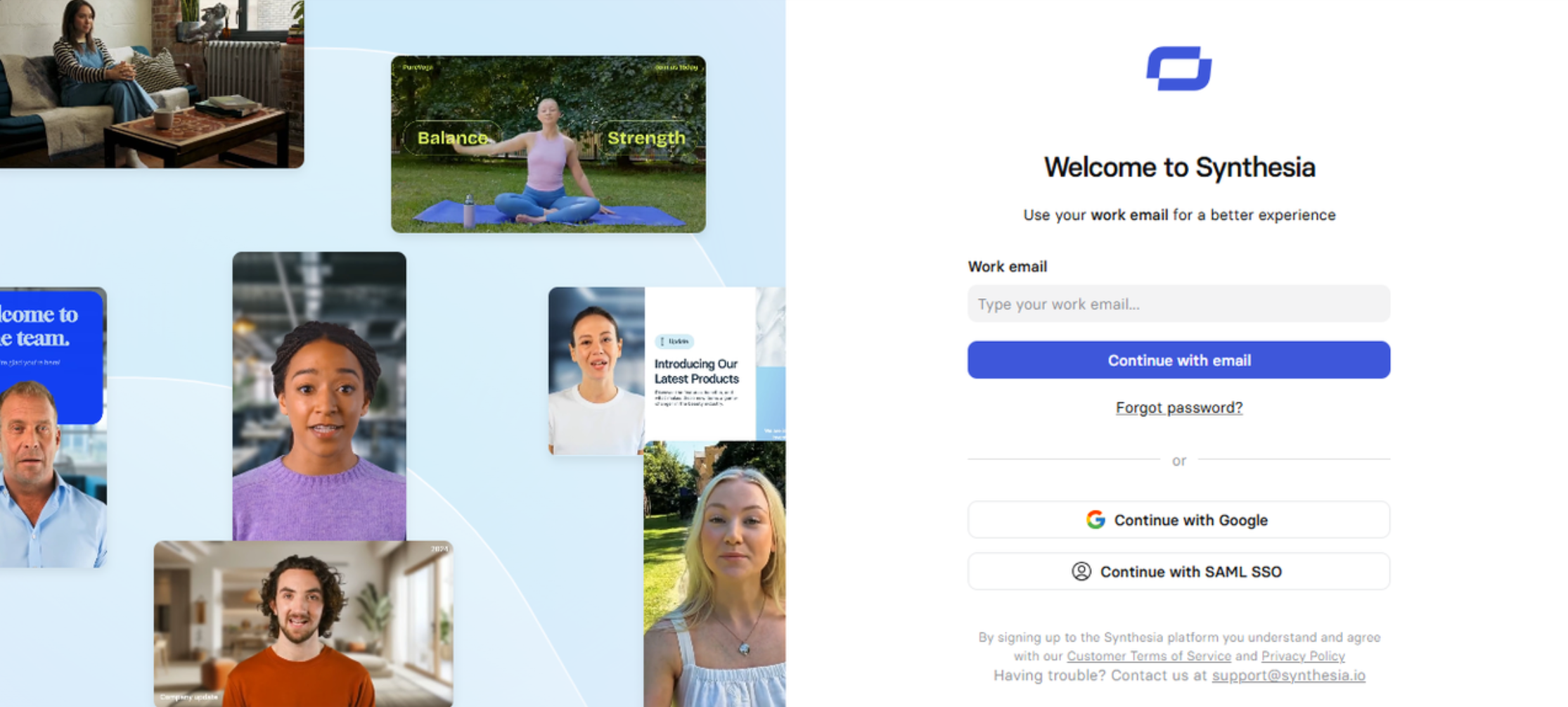 Creating an account in Synthesia IO
