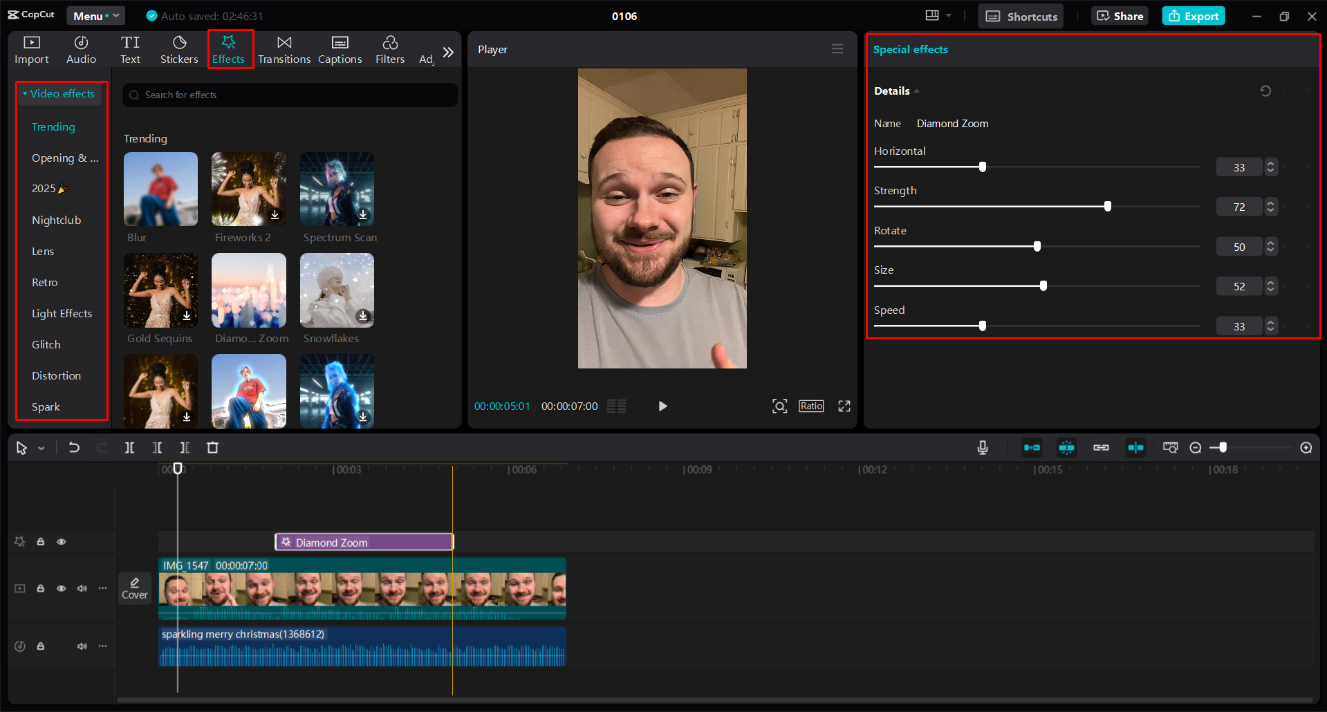 Customizing a YouTube Short in the CapCut desktop video editor