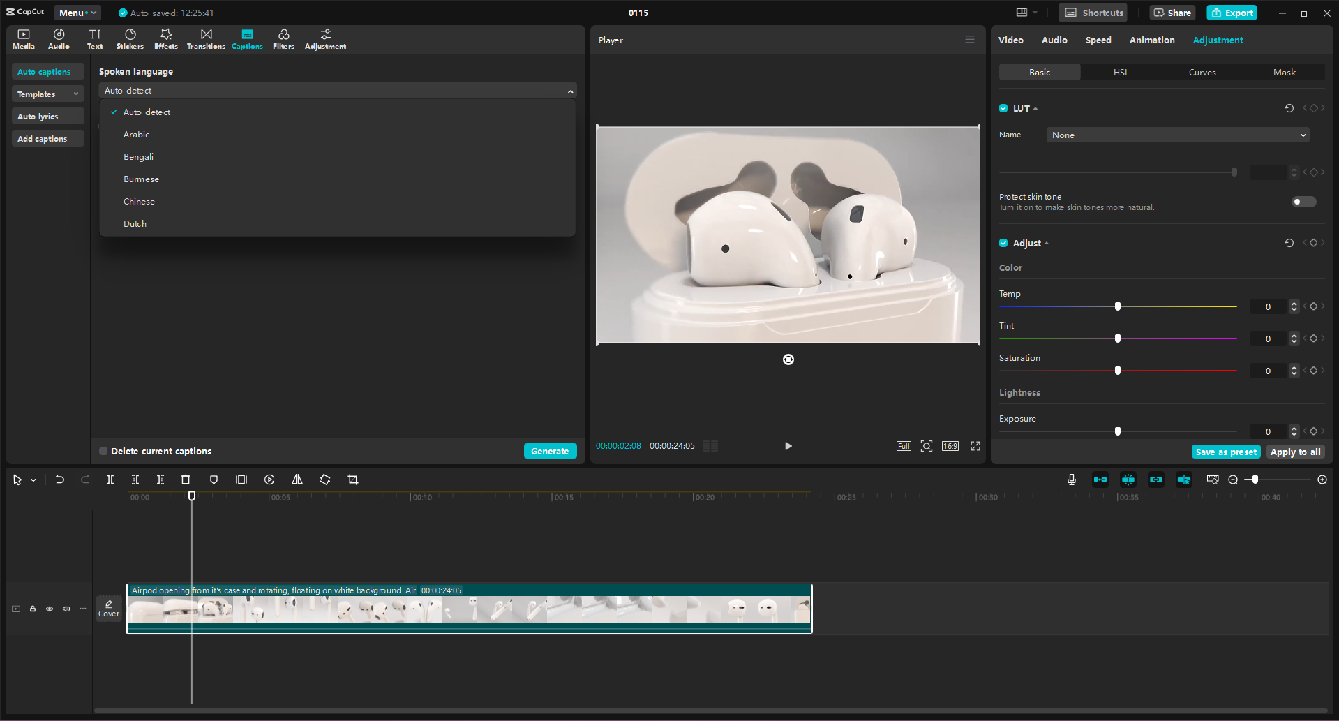 Antarmuka editor video desktop CapCut - cara mudah untuk mengedit iklan bersponsor untuk YouTube