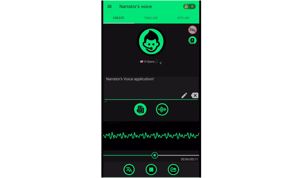 Narrator's voice interface