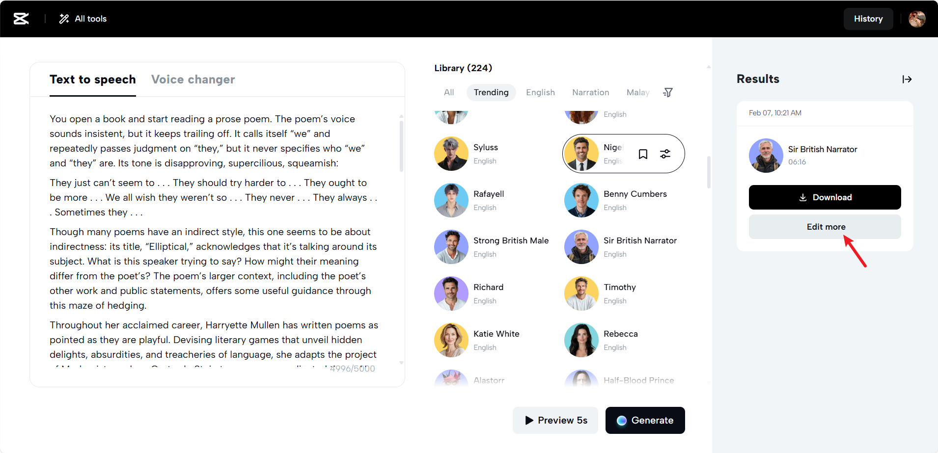 Seamless editing integration