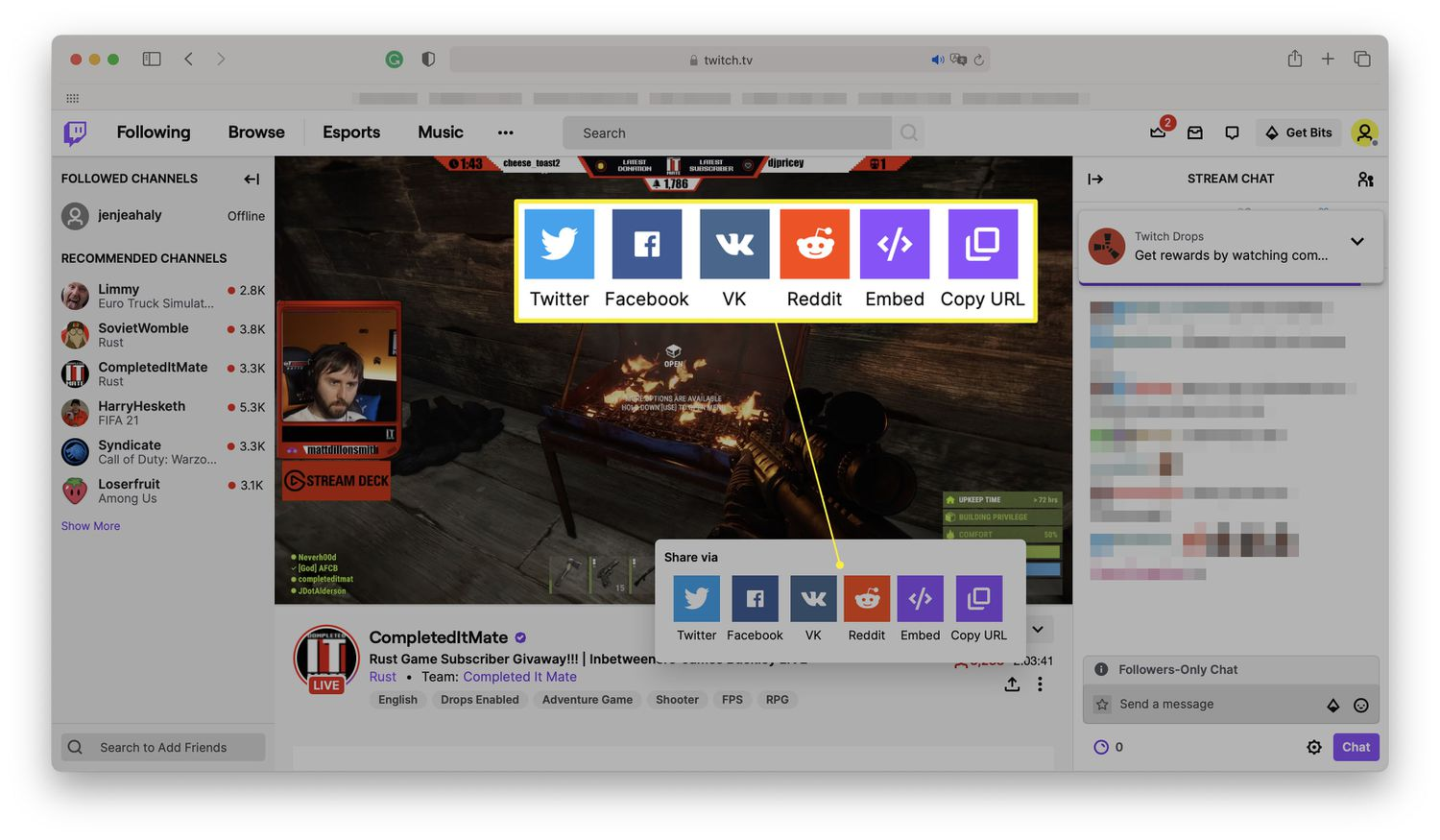 Promouvoir les flux Twitch sur les plateformes de médias sociaux