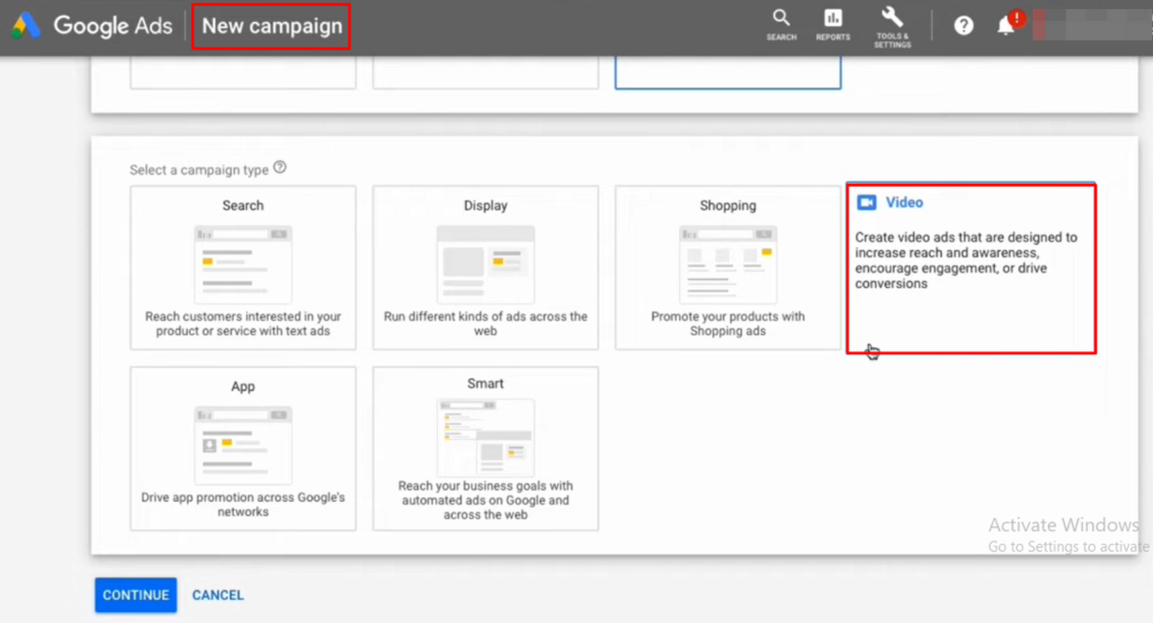 Choosing your campaign type and objective