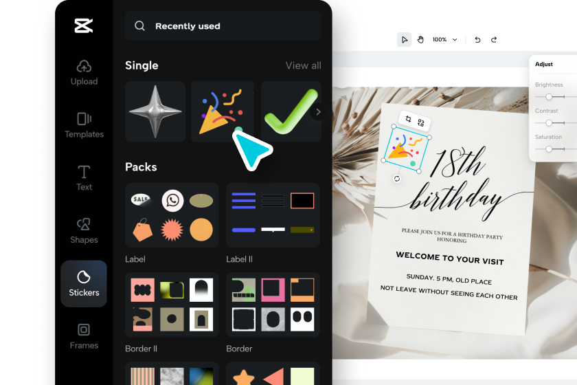 Agregue imágenes y decoraciones