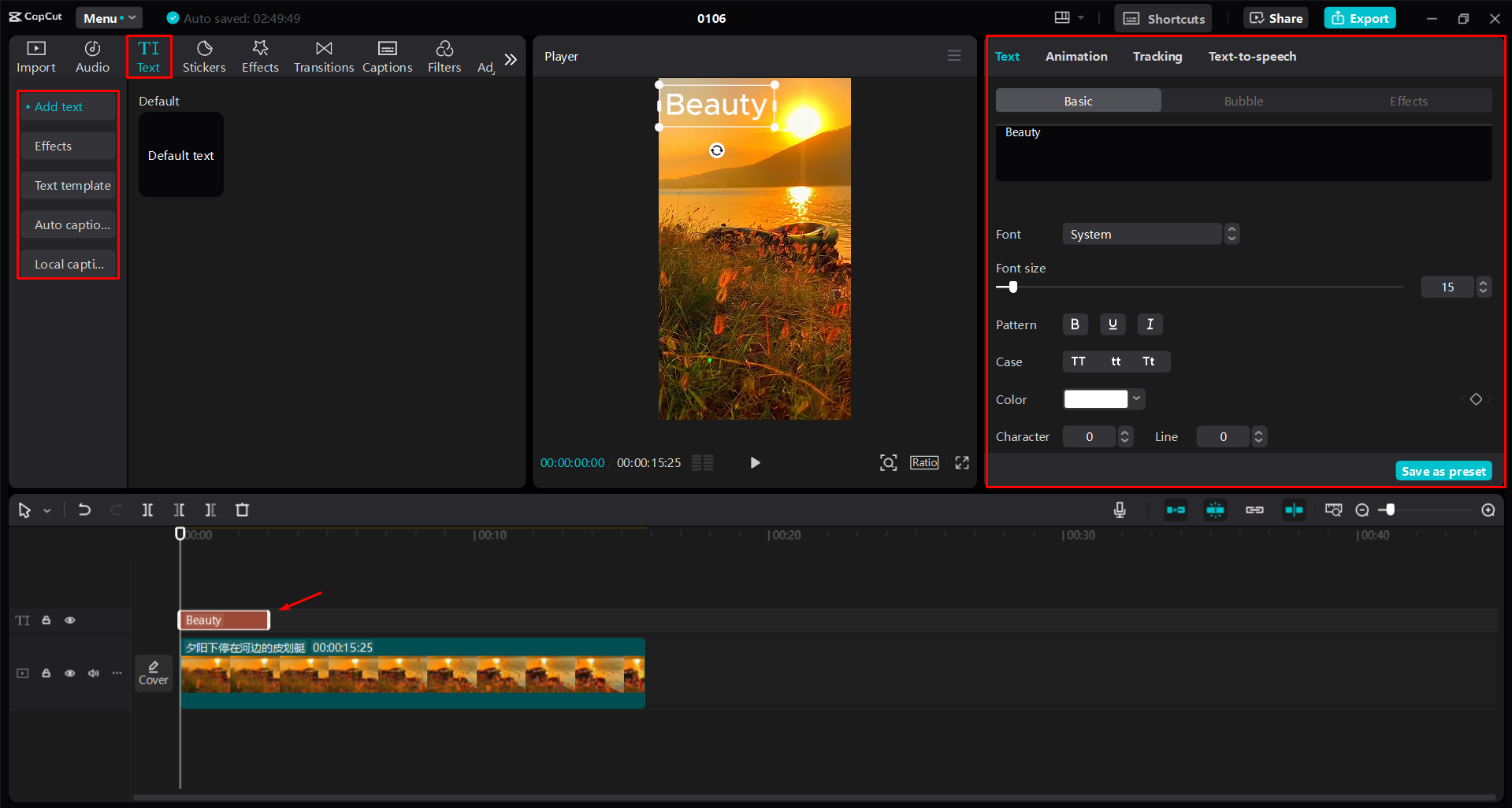YouTube rövid videó szerkesztése a CapCut asztali videószerkesztőben