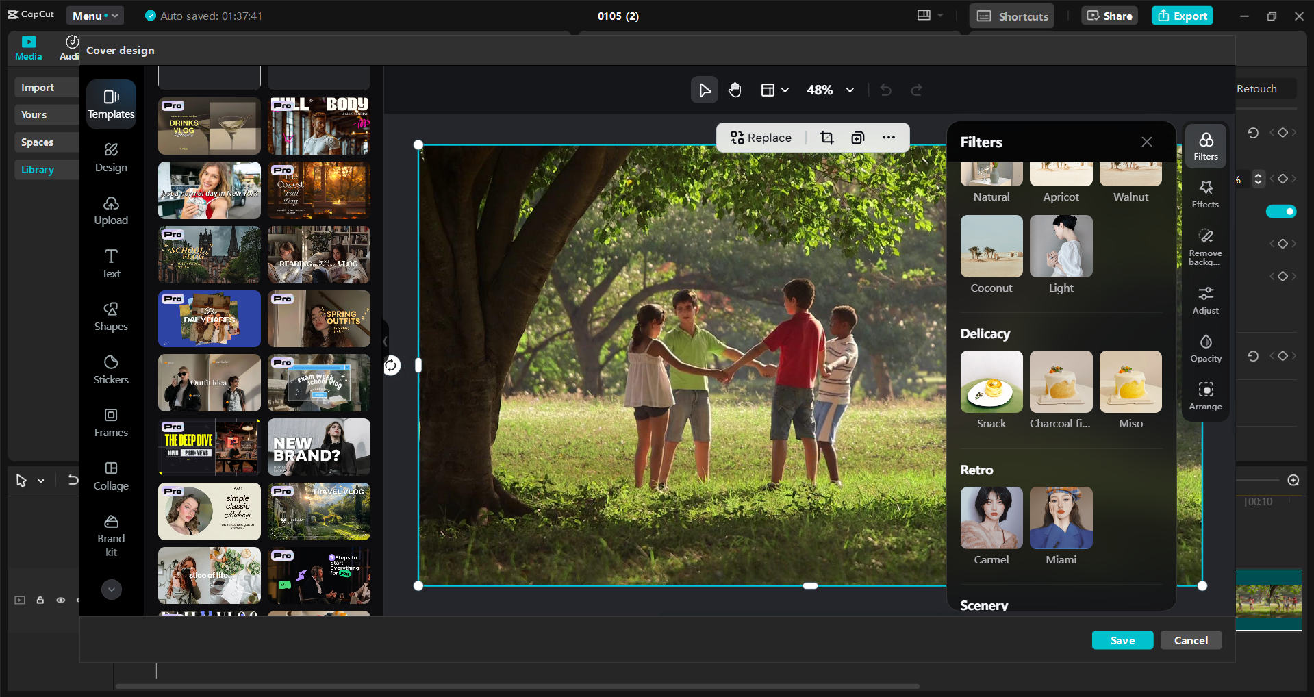 CapCut masaüstü video düzenleyicisinin arayüzü - YouTube videoları için küçük resimler yapmak için en iyi araç