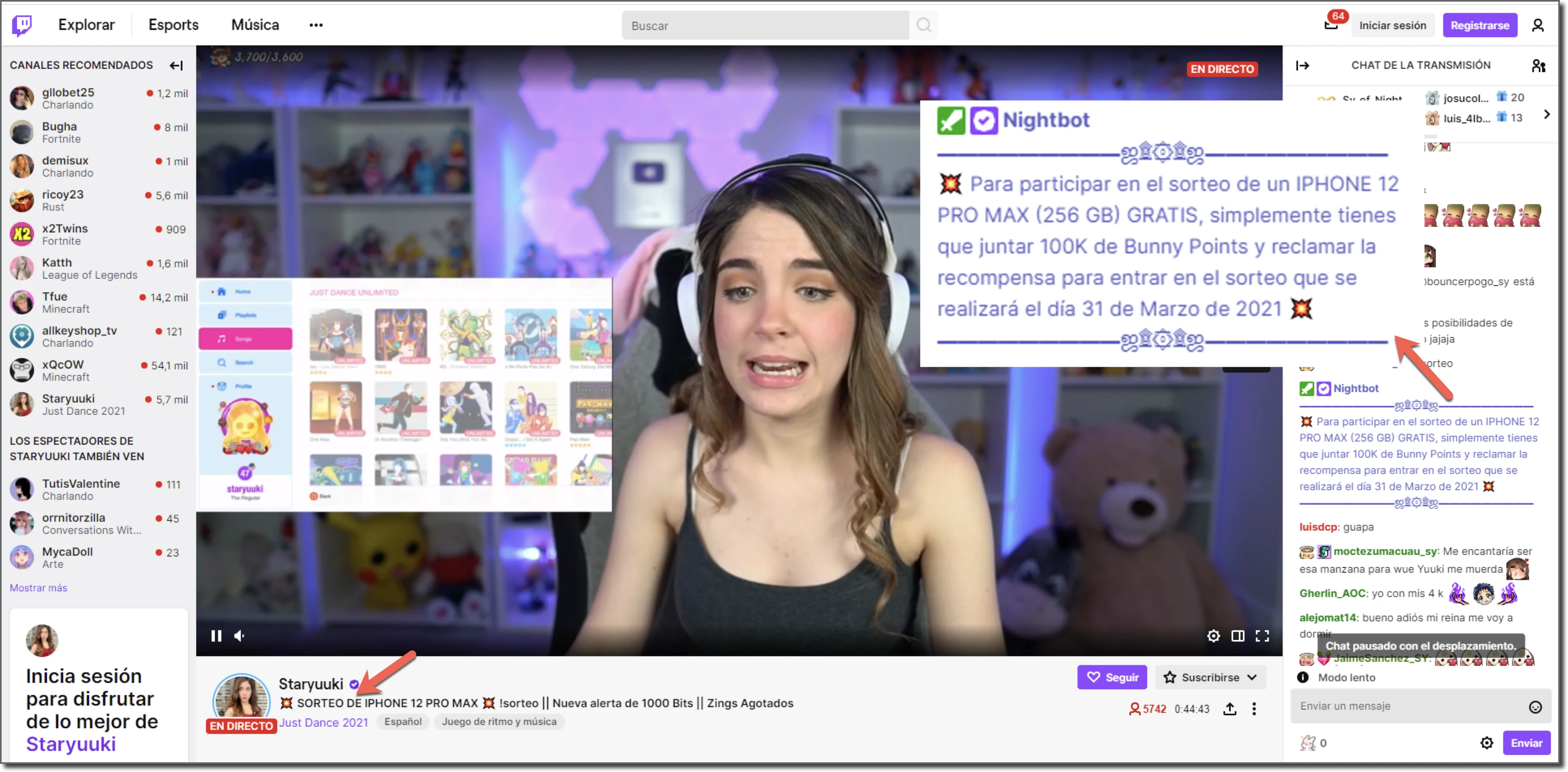 Organiser un cadeau pour que les abonnés annoncent votre flux Twitch