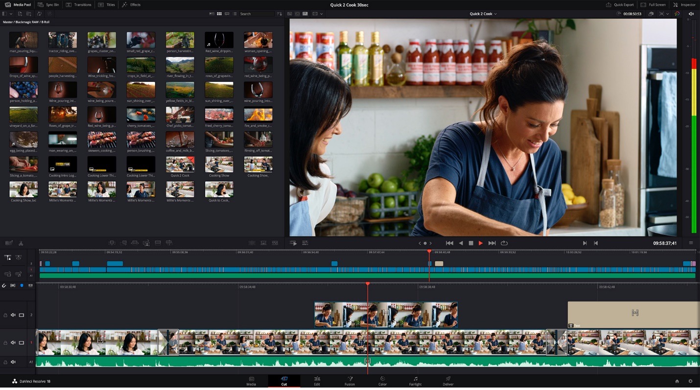 DaVinci Resolve film editing software
