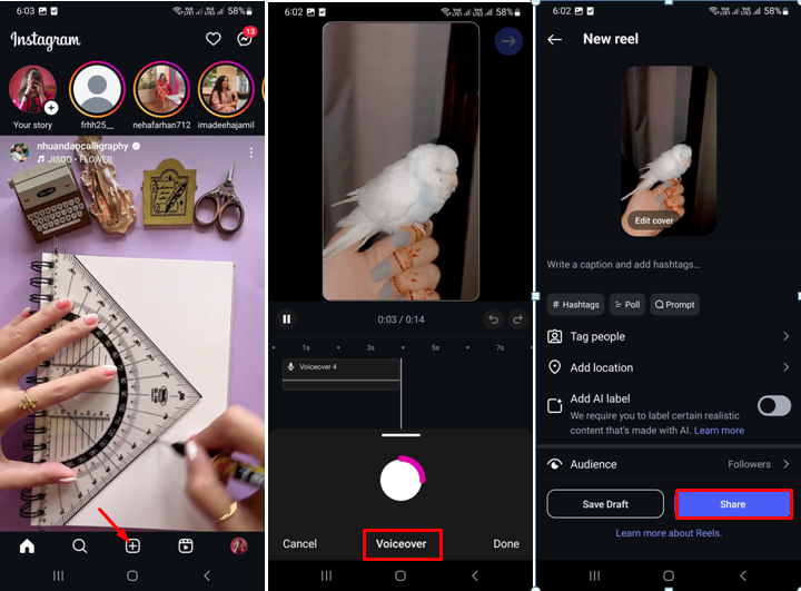 Image showing how to make Instagram Reels with voiceover
