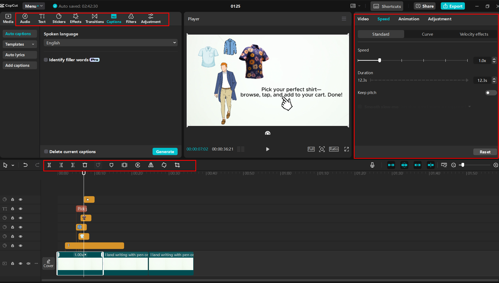 The interface of the CapCut desktop video editor - creating a whiteboard explainer video